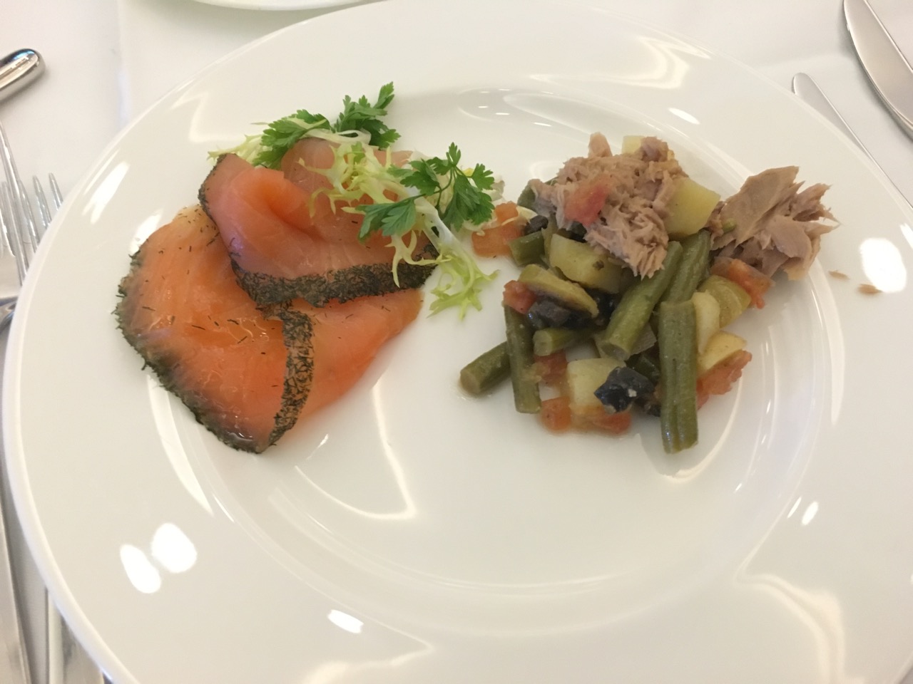 Marinated Salmon with Dill Mustard Dip and Salade niçoise