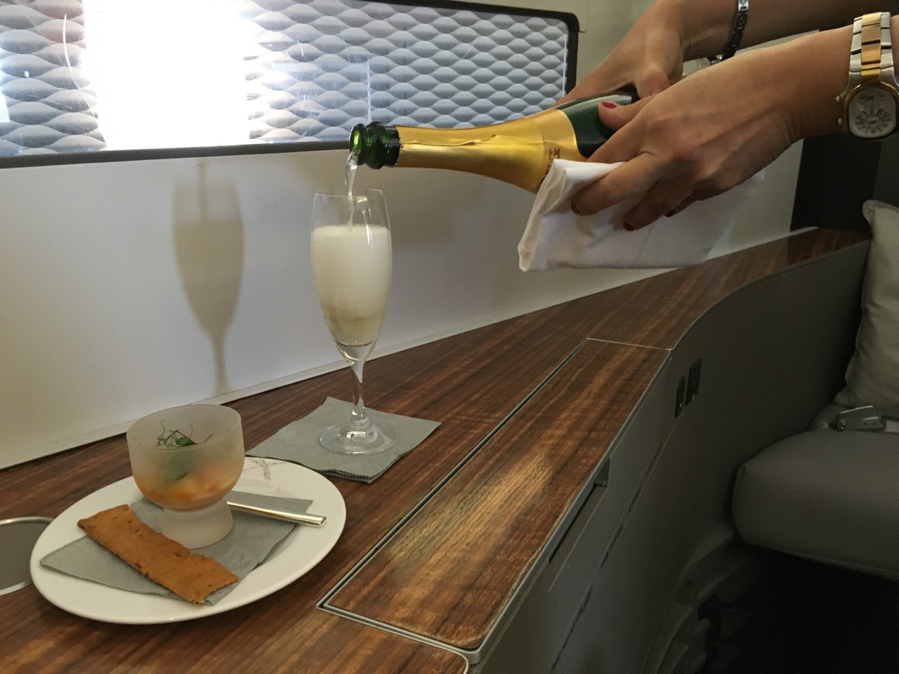 Pre-Departure Champagne and Snack
